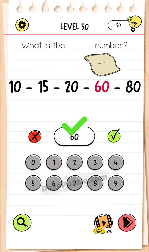 Brain Test Level 50 - Step 1