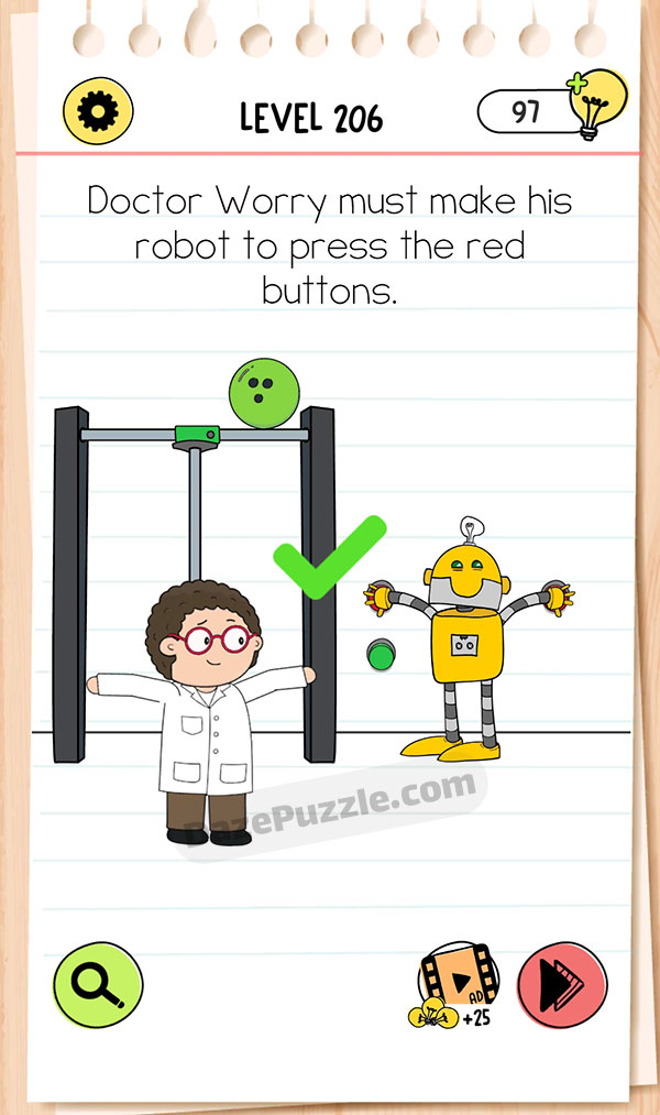 Brain Test Level 206 - Step 1