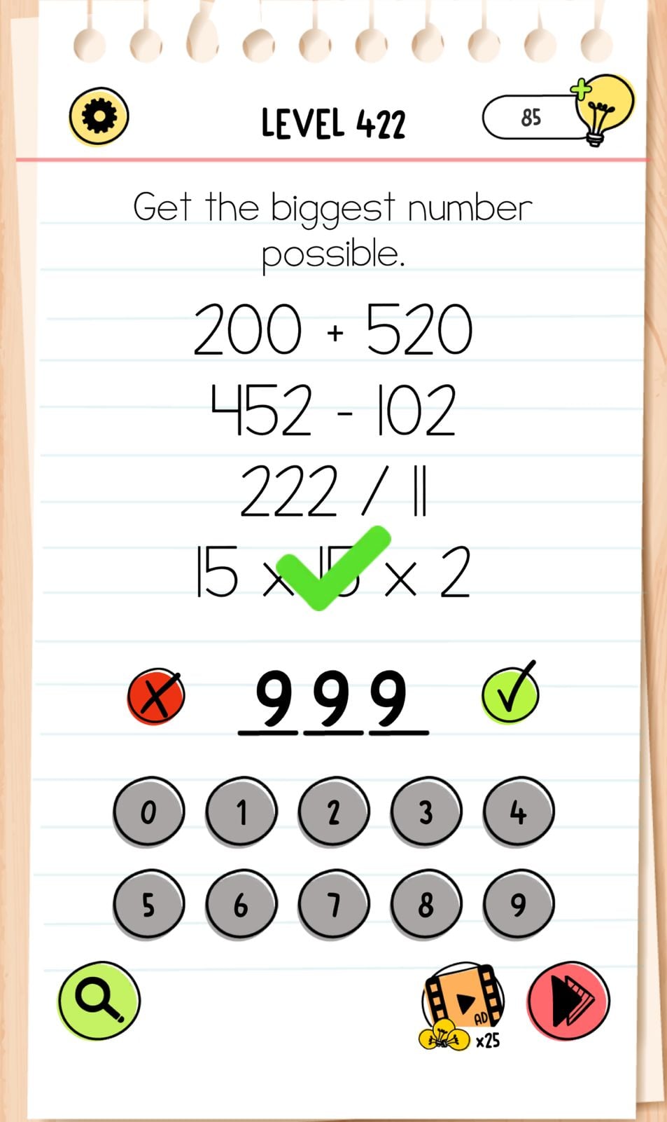 Brain Test Level 422 - Step 1