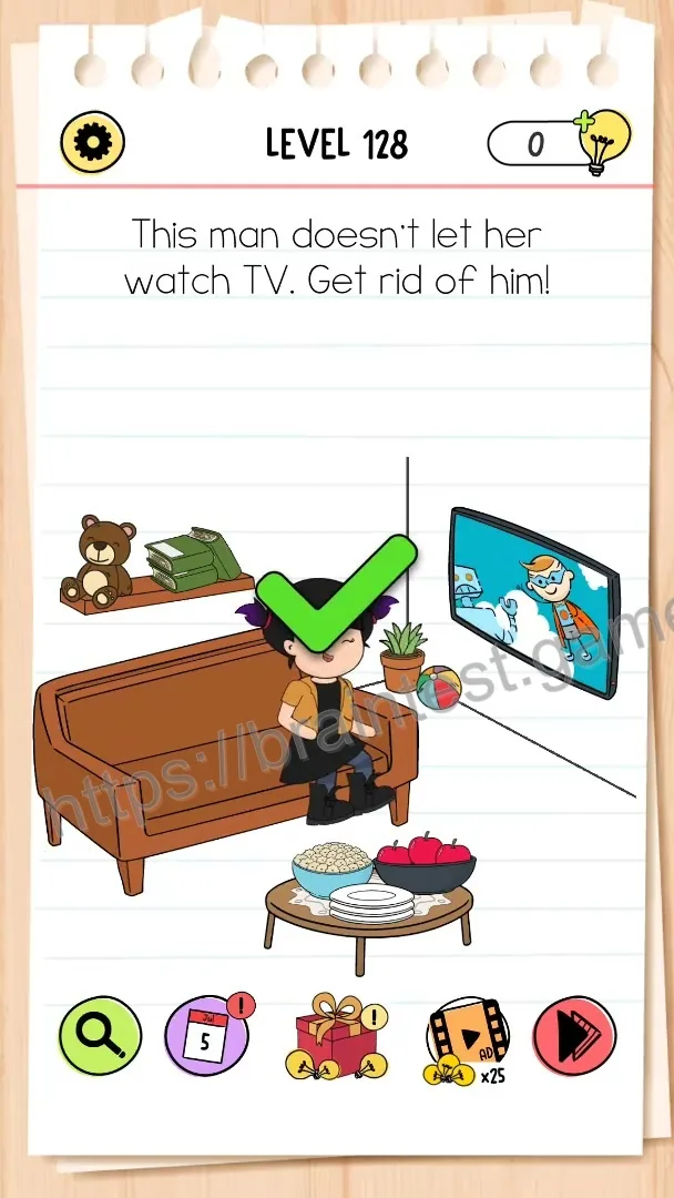 Brain Test Level 128 - Step 2