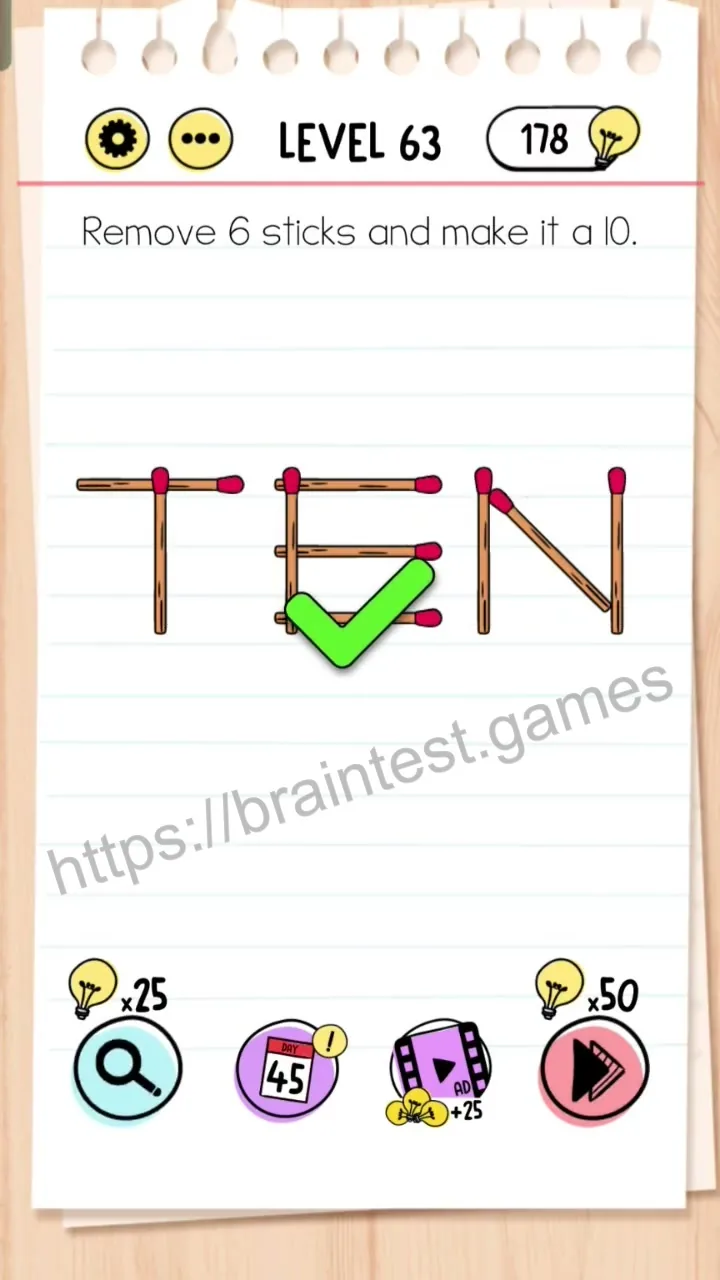 Brain Test Level 63 - Step 2