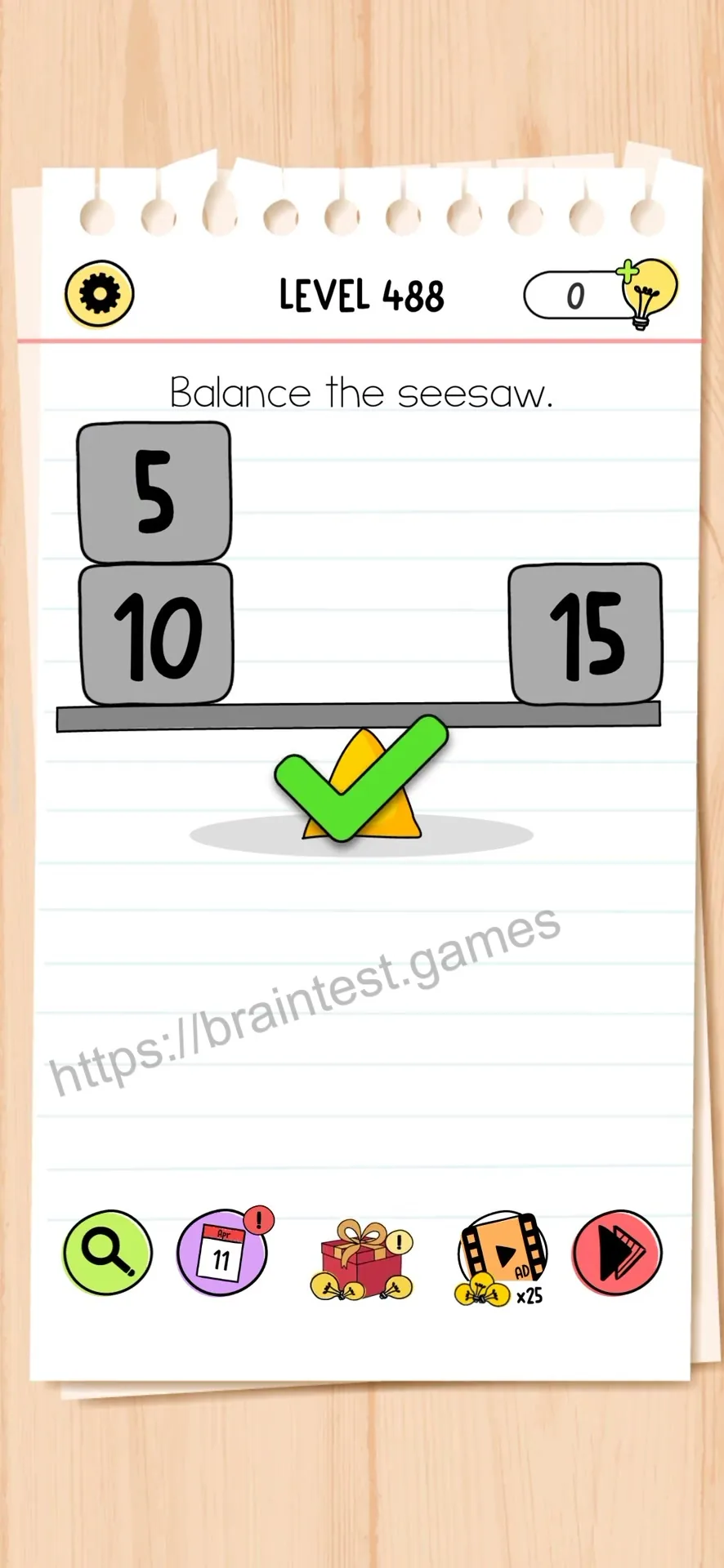 Brain Test Level 488 - Step 2