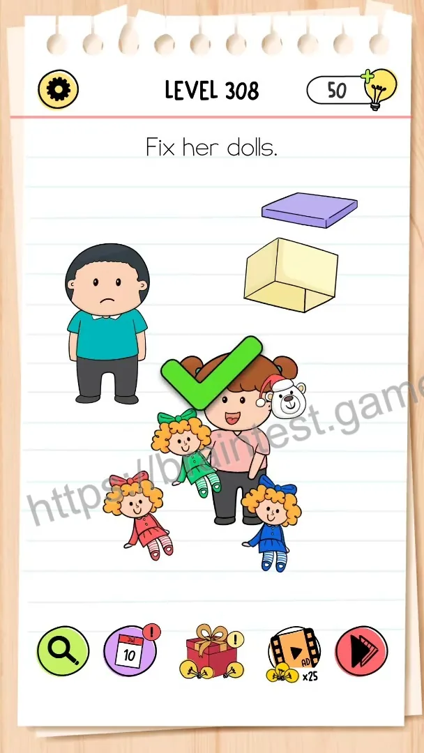 Brain Test Level 308 - Step 2