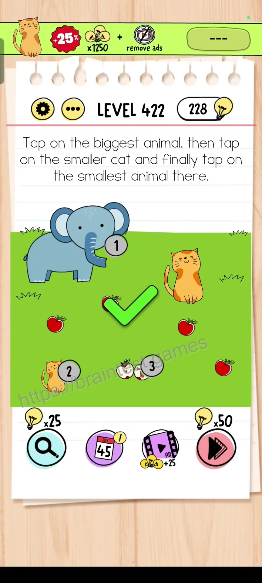 Brain Test Level 422 - Step 2