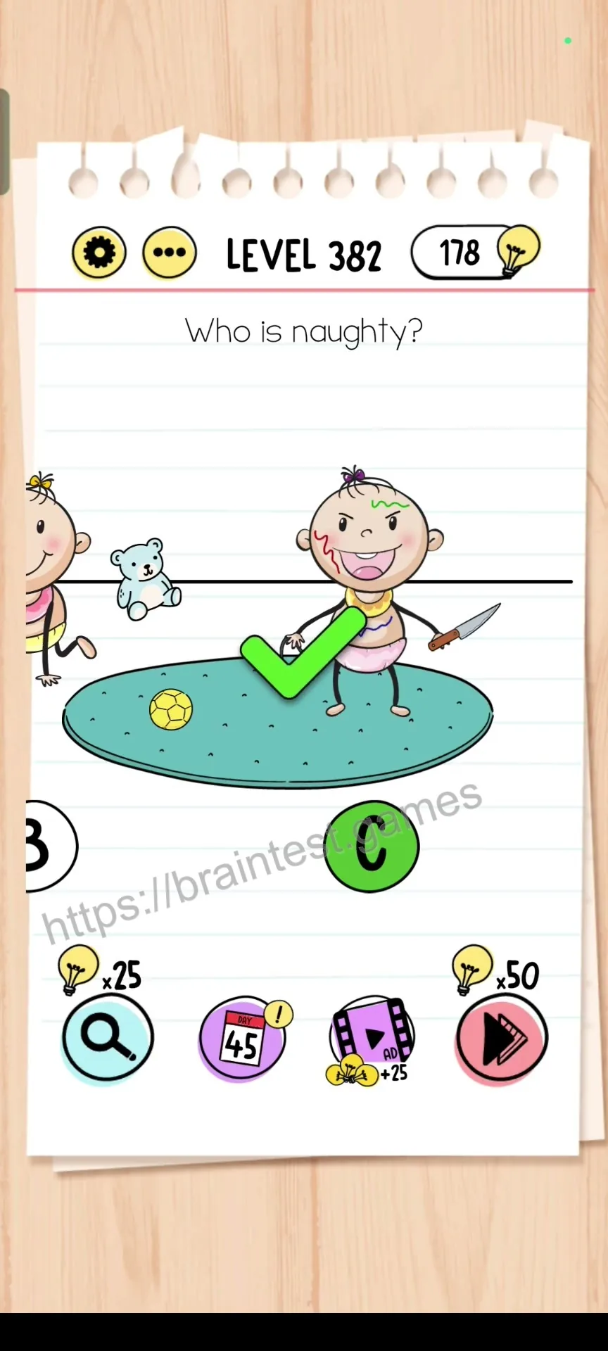 Brain Test Level 382 - Step 2