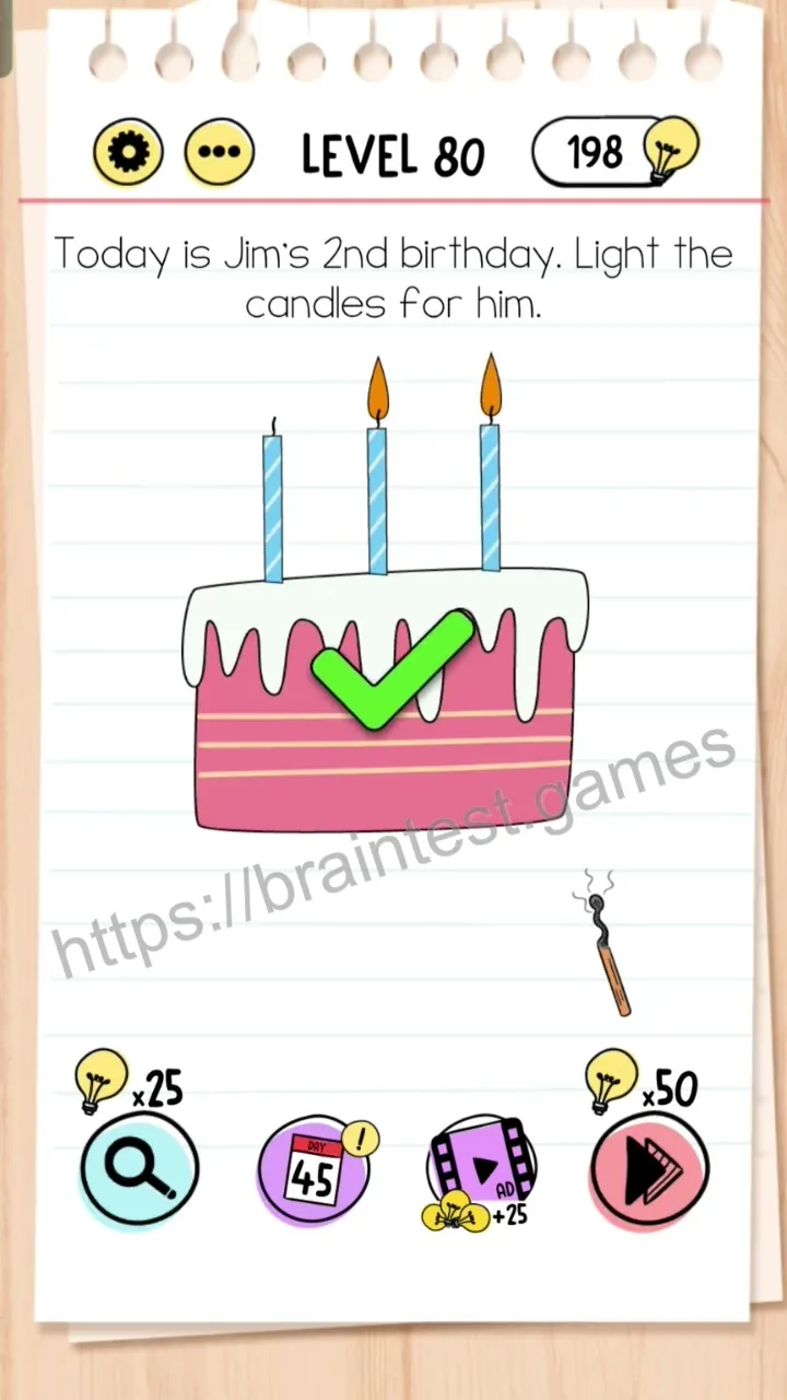 Brain Test Level 80 - Step 2