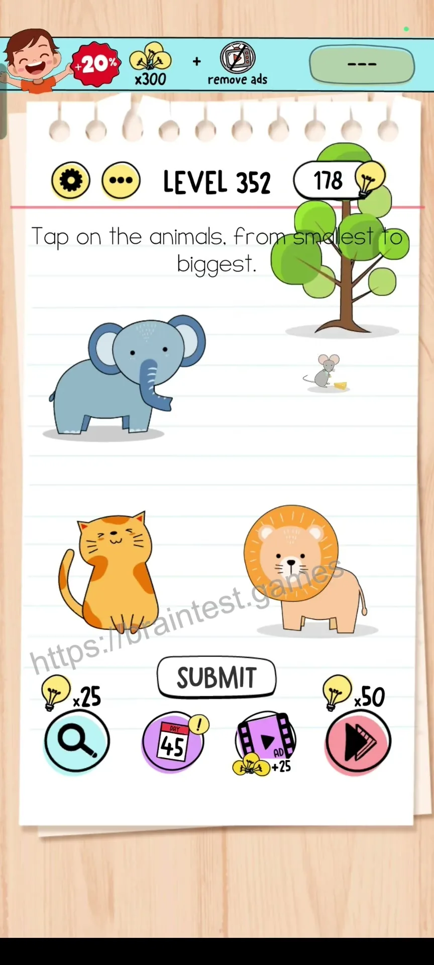 Brain Test Level 352 - Step 1