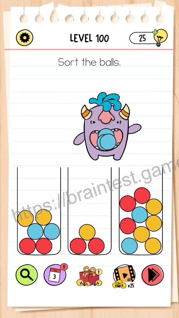 Brain Test Level 100 - Step 1