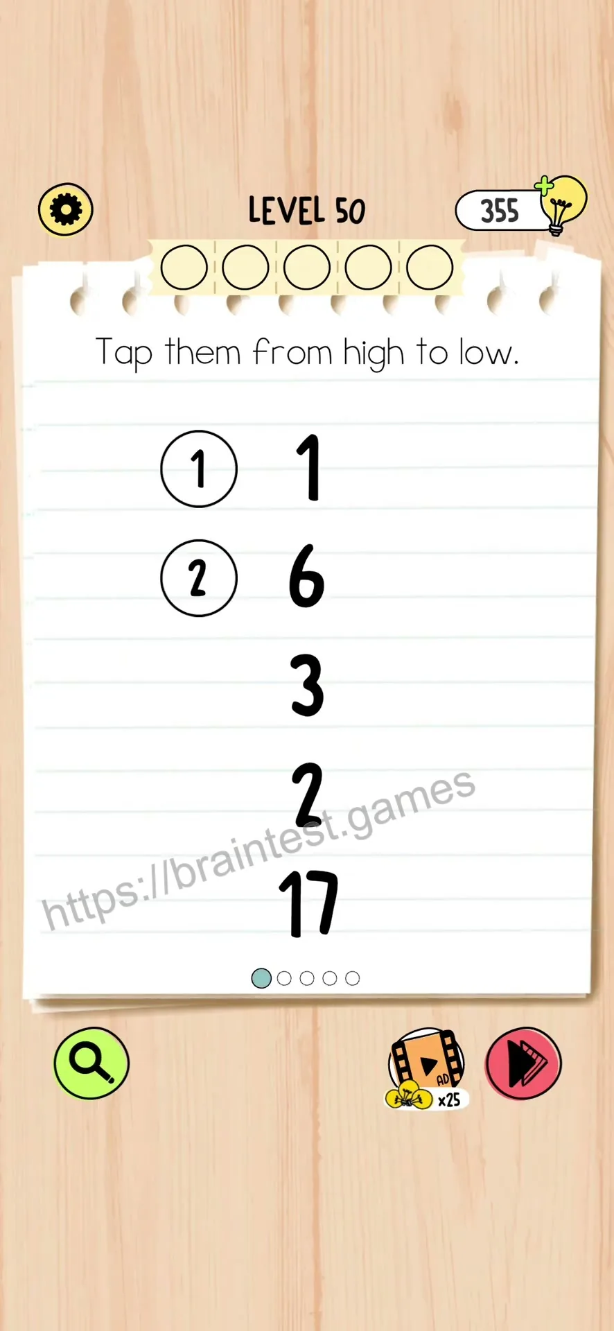 Brain Test 5 Level 50 Step 1 image 1