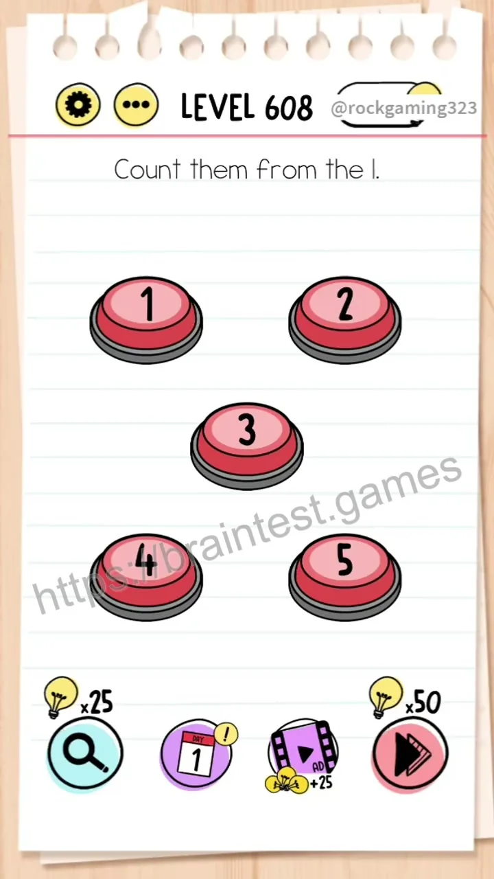 Brain Test Level 608 - Step 1