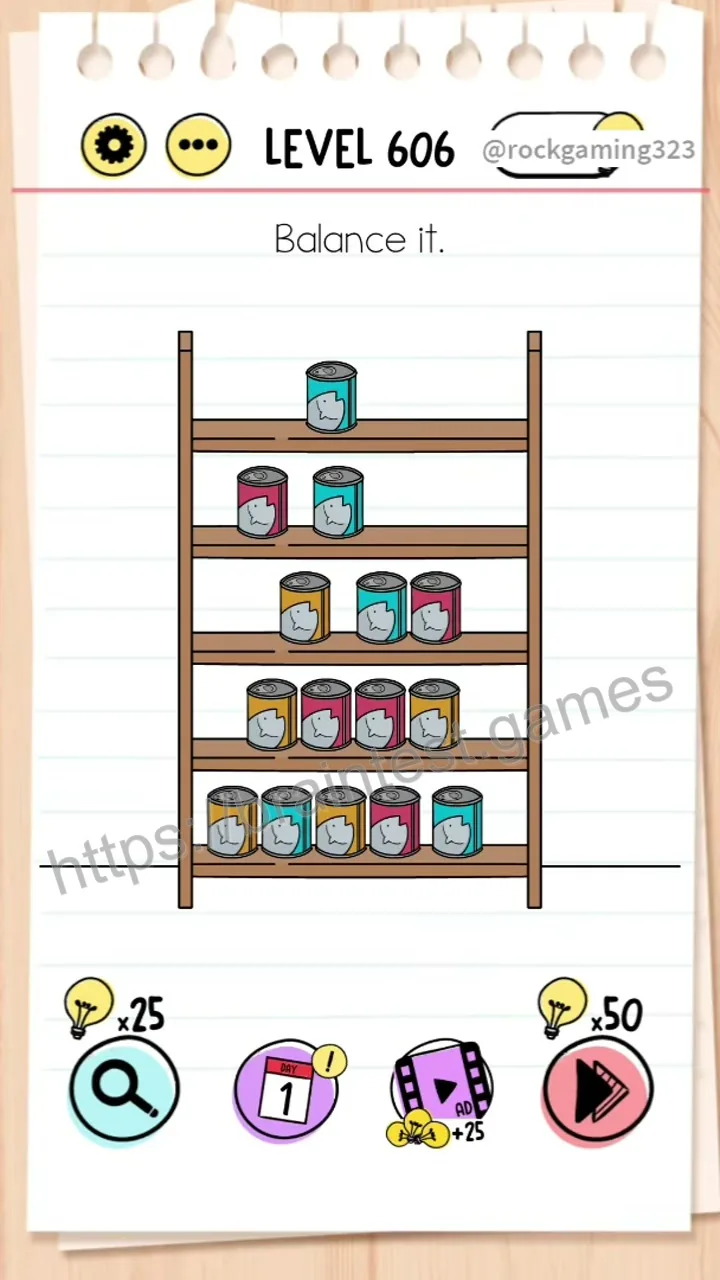 Brain Test Level 606 - Step 1