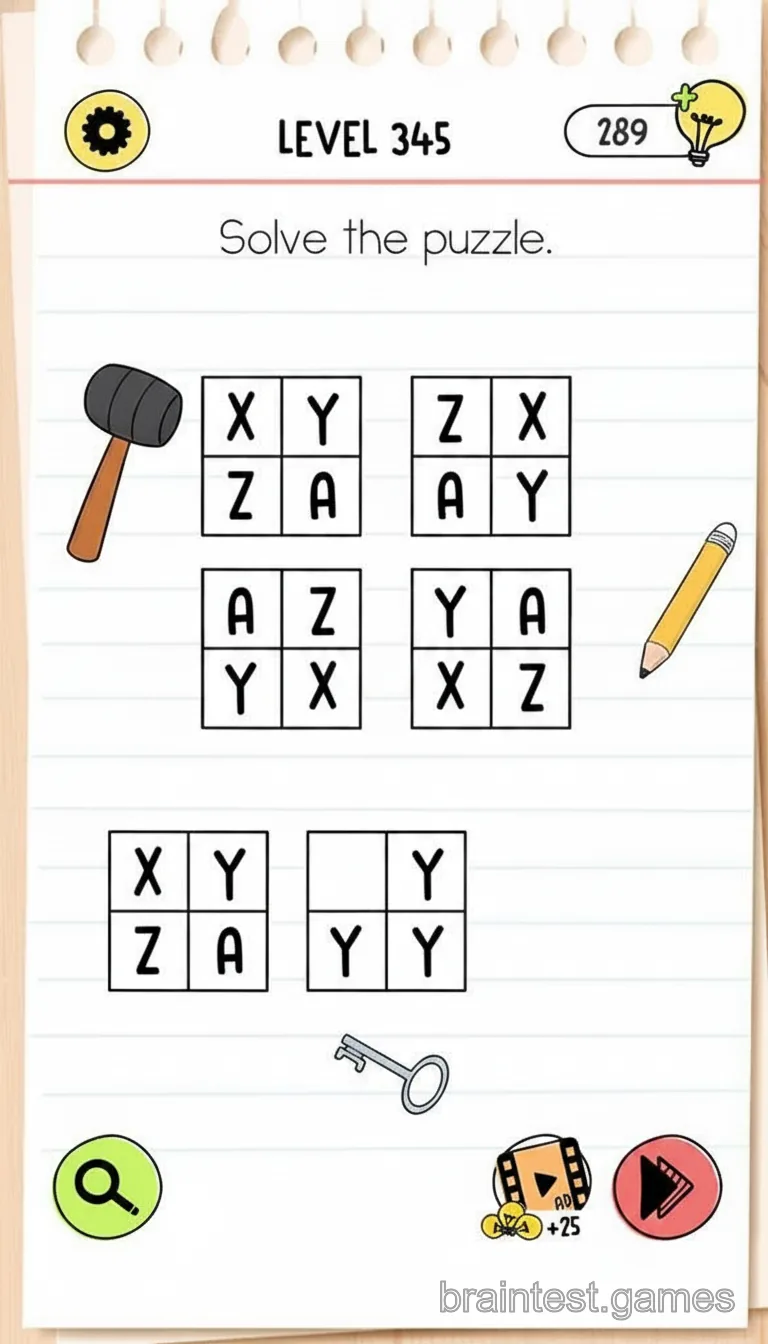 Brain Test Level 345 - Step 1